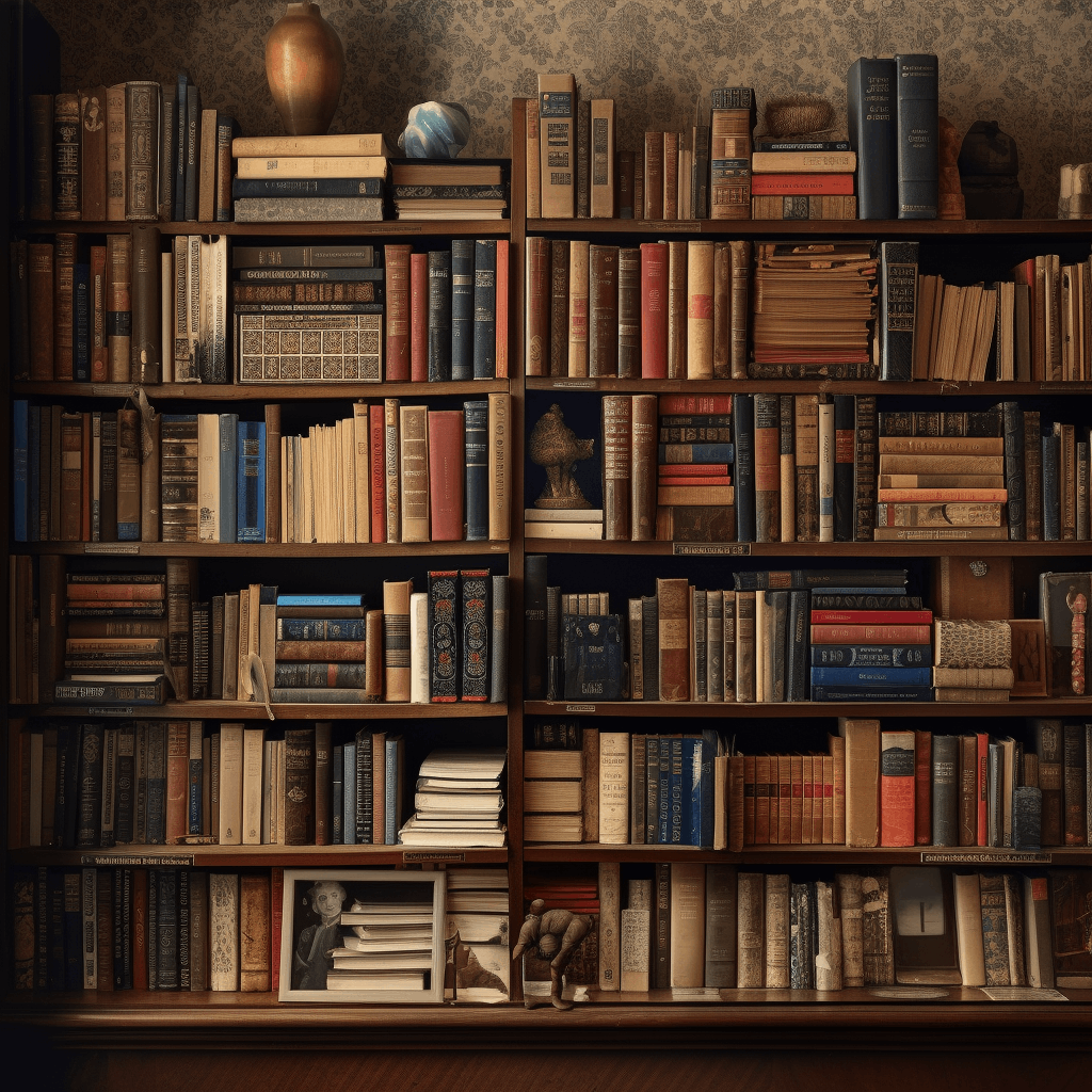 Bookcase fills a wall with books